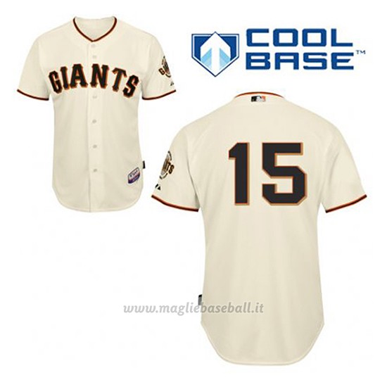 Maglia Baseball Uomo San Francisco Giants Bruce Bochy 15 Crema 1ªCool Base